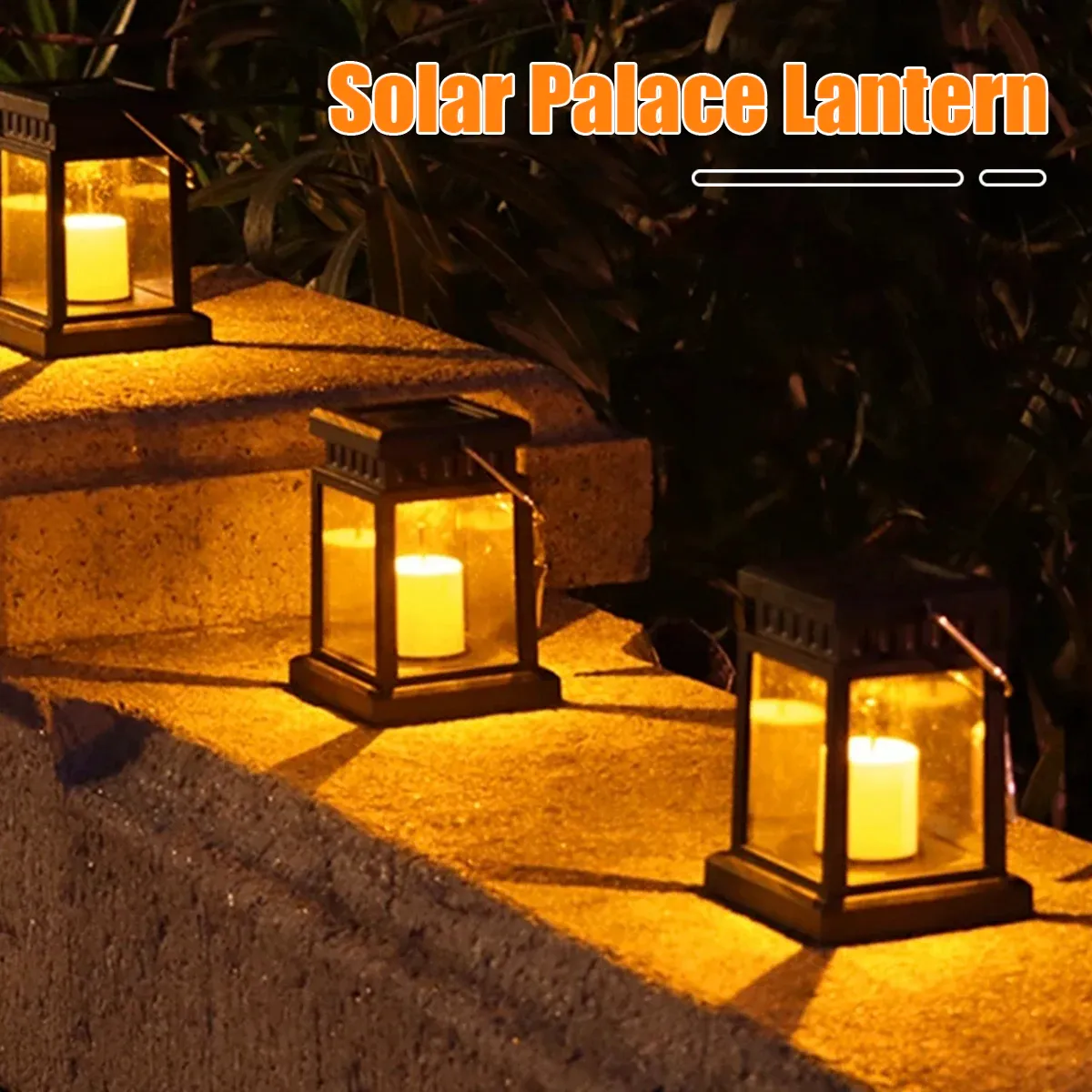 Dekorationer Solar Candle Lantern Auto On/Off Waterproof Solar Landscape Light Hanging Lantern Lights For Garden Path Yard Walkway Decor