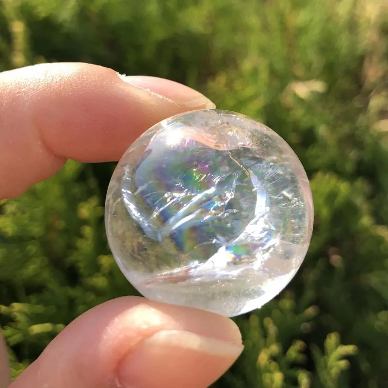 Decorative Figurines Natural Rainbow Clear Quartz Mini Ball Healing Crystal Sphere For Home Decoration