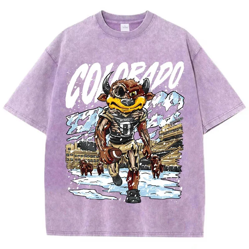 American Retro Mens T-shirt Loose Overized Street Clothing Color Skeleton Player Graphic T-Shirt Cotton Hardship Top 240428