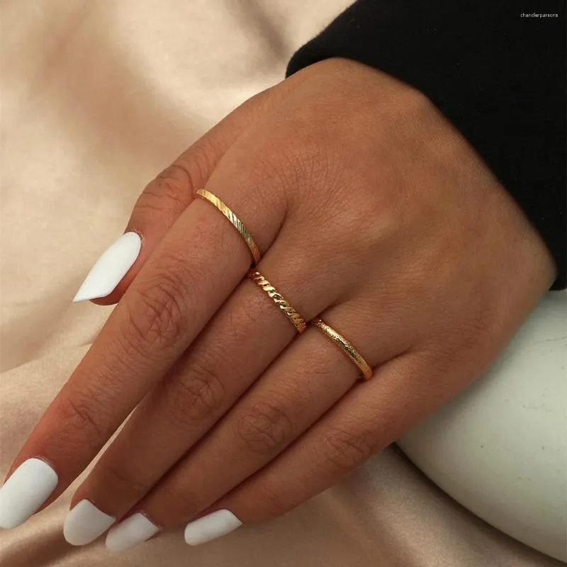 Rings Cluster Oro/Silver Color for Women Wholesale 18KGP Retro Open Ring Trend Fashion Versatile Fashion