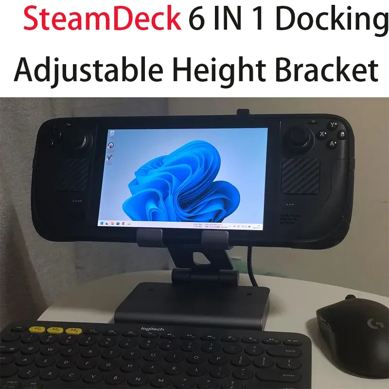 Racks 6 em 1 posto de ancoragem para o console de jogo rog ally steamdeck aokzoe onexplayer 2 2pro dock de altura ajustável suporte de altura 4k 60Hz