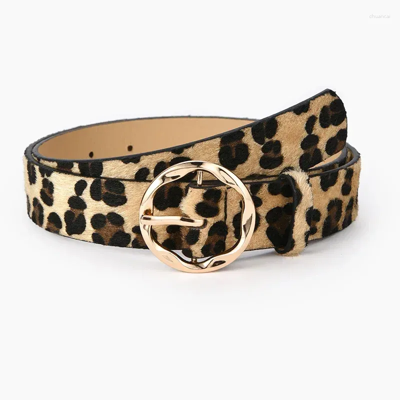 Cintos 2024 Padrão de leopardo feminino Snake Cos Skin Crisis Pin Gold Buckle Dress Jeans Conjunto