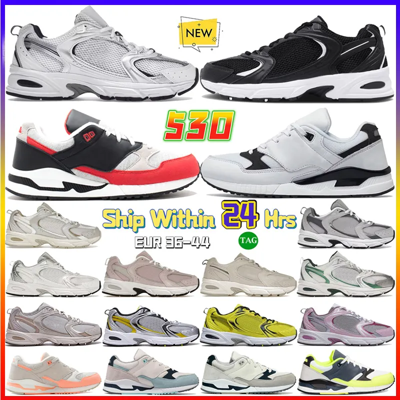 New classic 530 designer shoes White Silver Beige Angora Ivory Black Cream Grey Munsell Stone Pink mens M530 casual sneakers mans MR530 outdoor sports trainers
