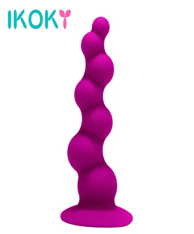 Ikoky dildo anal pärlor silikon stor rumpa plugg med sugkopp vuxna produkter sexbutik analsex leksaker för kvinnor män gay s9247008398