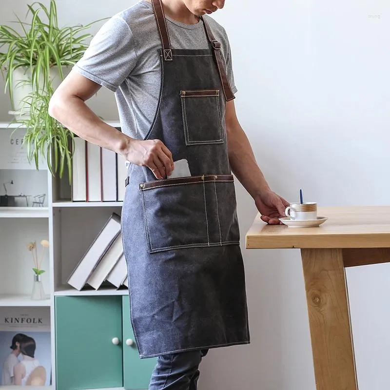 Cuisine de sac à dos Cuisine de coiffeur vintage tabliers pour hommes ajusté femme avec des poches d'outils