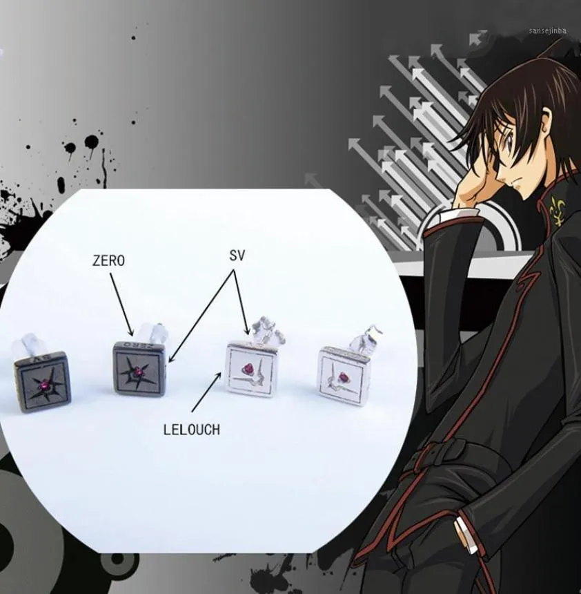 Stud Anime Code Geass 925 Boucles d'oreilles en argent sterling Lelouch lamperouge oreilles bijoux hommes cadeaux d'anniversaire cosplay props3259498