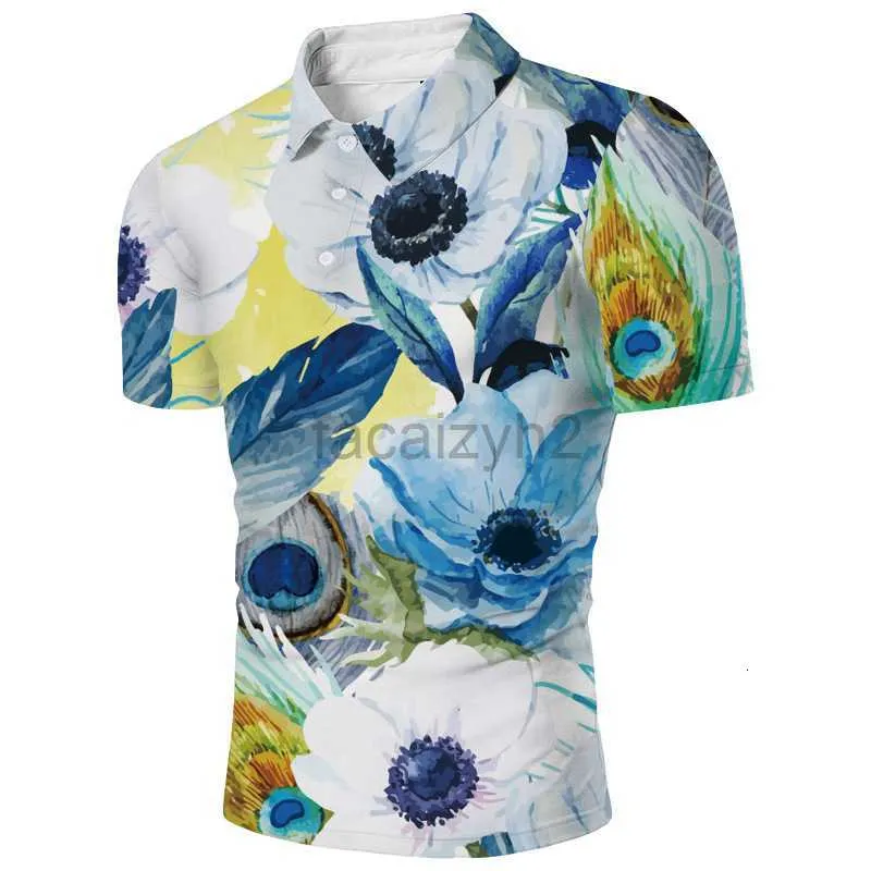 Men's Plus Tees & Polos Men's Polo Shirt Men's Casual Short Sleeve Lapel T-shirt 3D printed short sleeve polo men's T Shirts tops