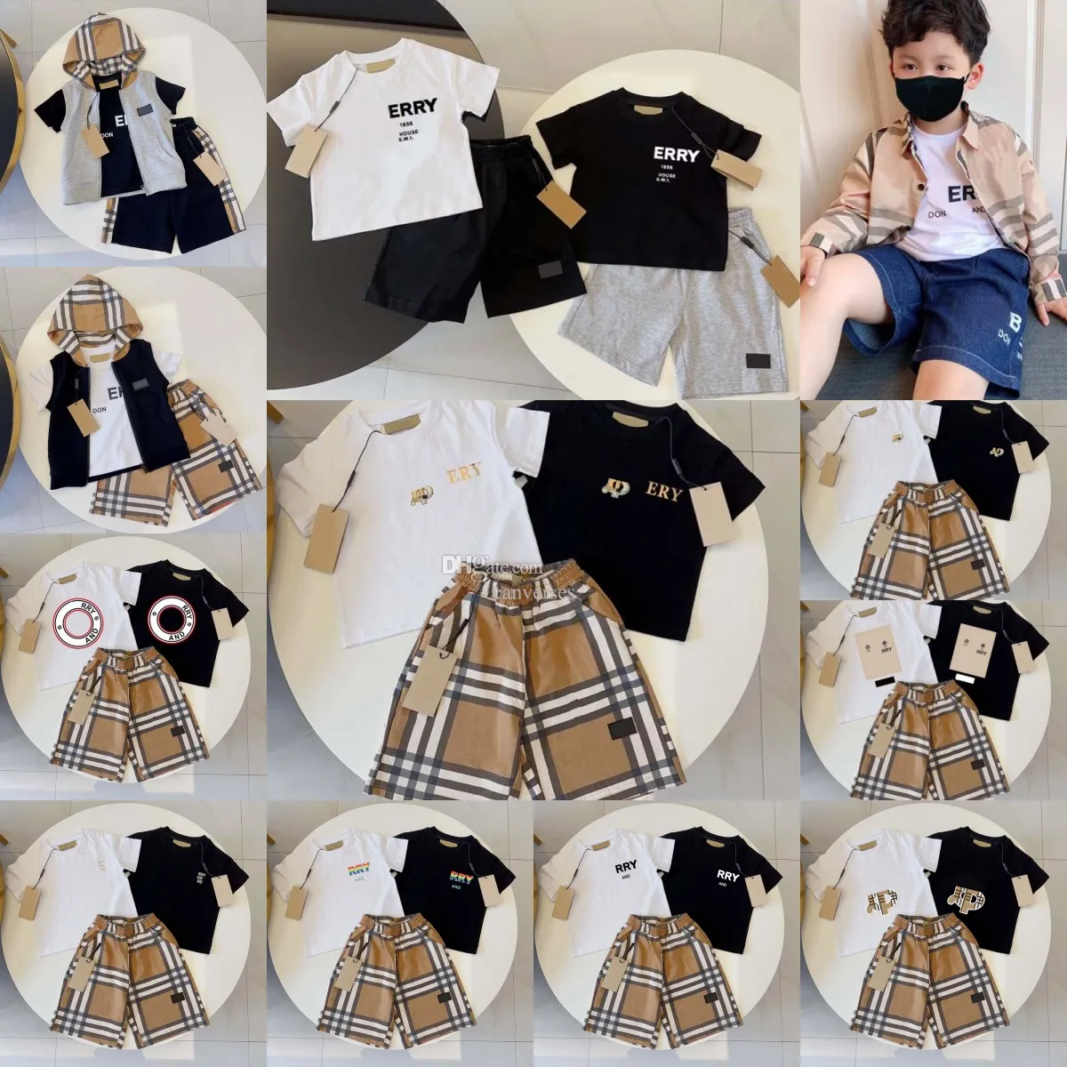 Designer Kids T-shirt set di marchi Stampa set di abbigliamento Bambini 2 pezzi Abbigliamento in cotone puro bambini ragazzi ragazze Bambini APARE Y8TC#