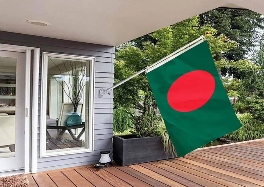 Bangladesh Flag Country Country National Banner 90x150 cm Outdoor Decoration Banner mit zwei Messingstaaten für Yard Lawn Decor2952719