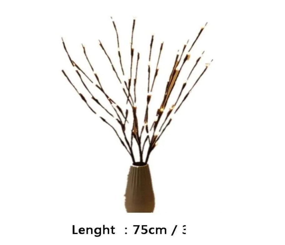 Kerst Tree Decoratie Willow Branch 20 Bollen knipperende LED -licht String Tall Vase Willow Twig Lamp Home GA BBYPKN PACKING20104643307