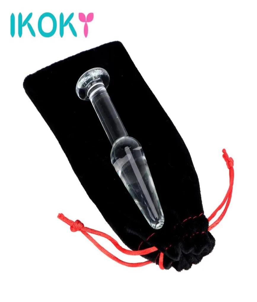 Ikoky Glass Anal Plug Toys eróticos Massageador Cristal de brinquedos sexuais de cristal para homens Masturbação Butt Plug Plug adult Products S9213429443