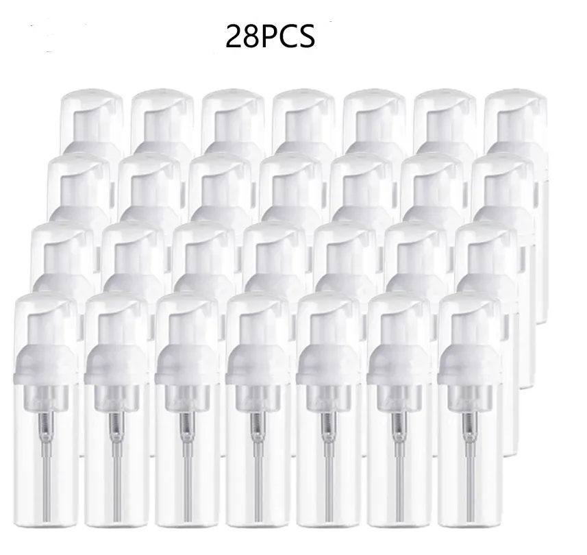 Bottles 28PCS 60ML/30ML Foam Dispenser Bottle Plastic Refillable Mini Foam bottle Foaming Soap Dispenser Pump Bottles for Travel