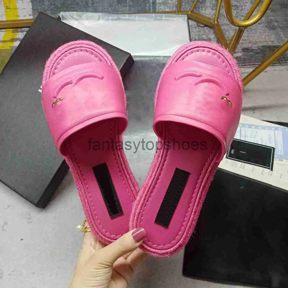 Chanelllies Womens Luxury Designer Pink Flat Sandals Black/White ...