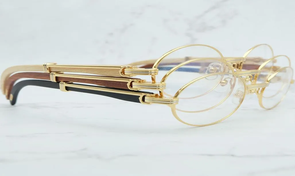 69 aus Holz klare Augenbrillen für Männer Retro Oval Carter Brillen Rahmen Frauen -Accessoires Luxusmarke Gold Optical Frames 2125515