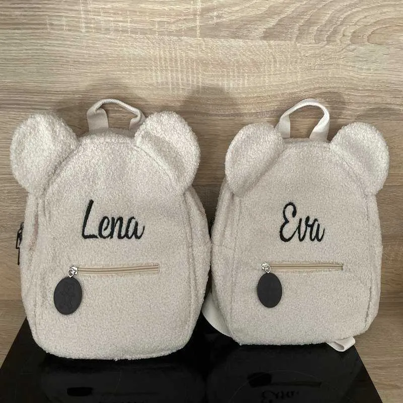 Plush Backpacks Personalized embroidered childrens backpack lightweight plush bear bag childrens customized name backpack giftL2405