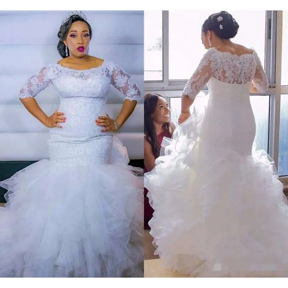 Memaid Lace Dresses with Sweep Train Pool Plus Size