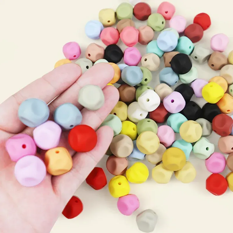 Blöcke 100pcs Baby Silikonperlen 15 mm BPA kostenlos für Schnullerkette Lose Perlen Neugeborene Zahnen Kautspielzeug DIY -Schmuckzubehör