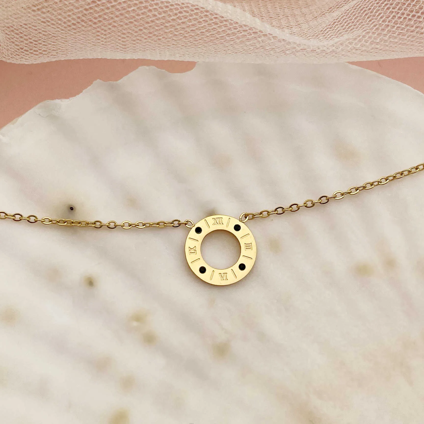 Sparkling Collarbone Design Necklace Nieuw klassiek minimalistisch cirkelvormig cijfer met CART ORIGINELE NAAR
