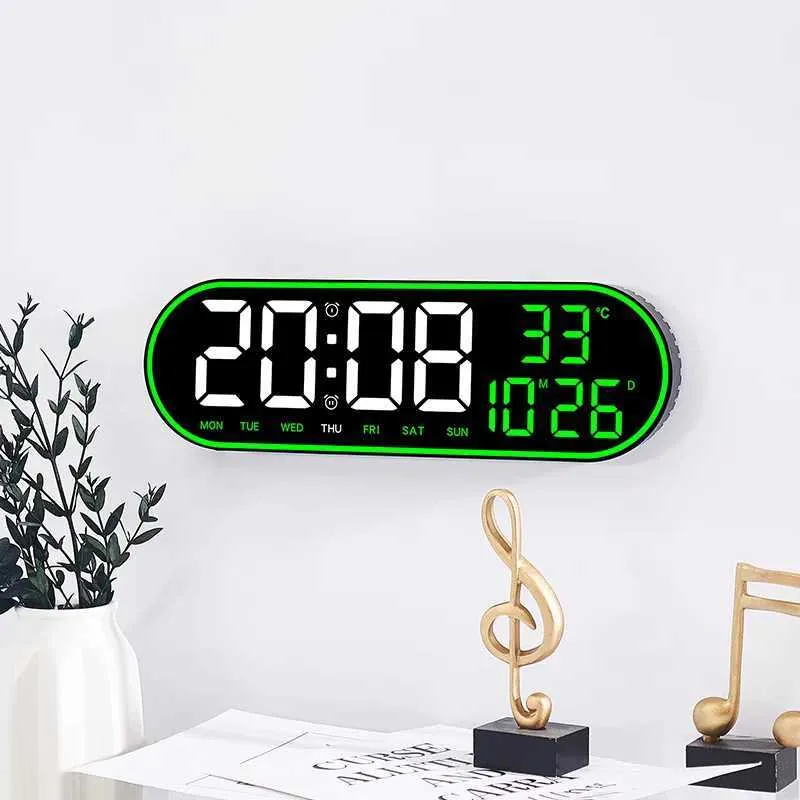 Bureaubafel klokken 15 inch afstandsbediening digitale wandklok temperatuur datum tabel klokt timing aftellen dubbele alarmen 12/24 uur LED wekker