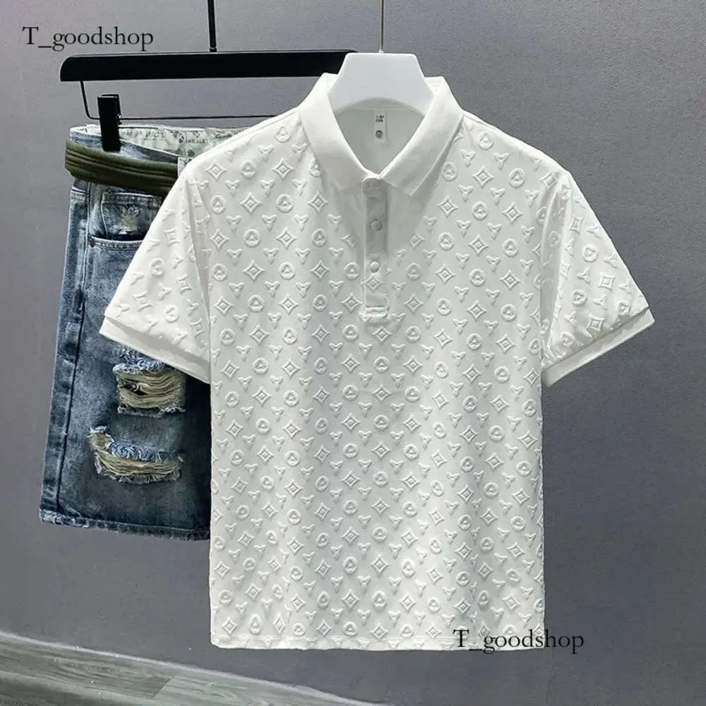 Designer mode top hoogwaardige zakelijke kleding geborduurde kraag details korte mouw poloshirt heren T -shirt M4XL