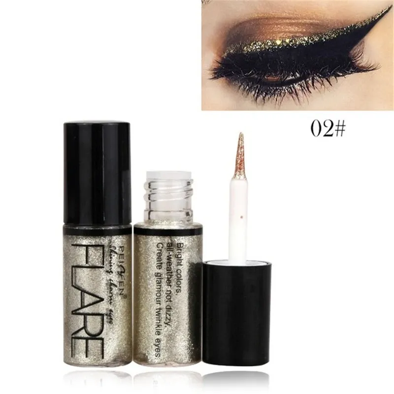 Eyeliner professionell nya blanka ögonfoder kosmetika för kvinnor pigment silver rosguld färg flytande glitter eyeliner billig makeup skönhet