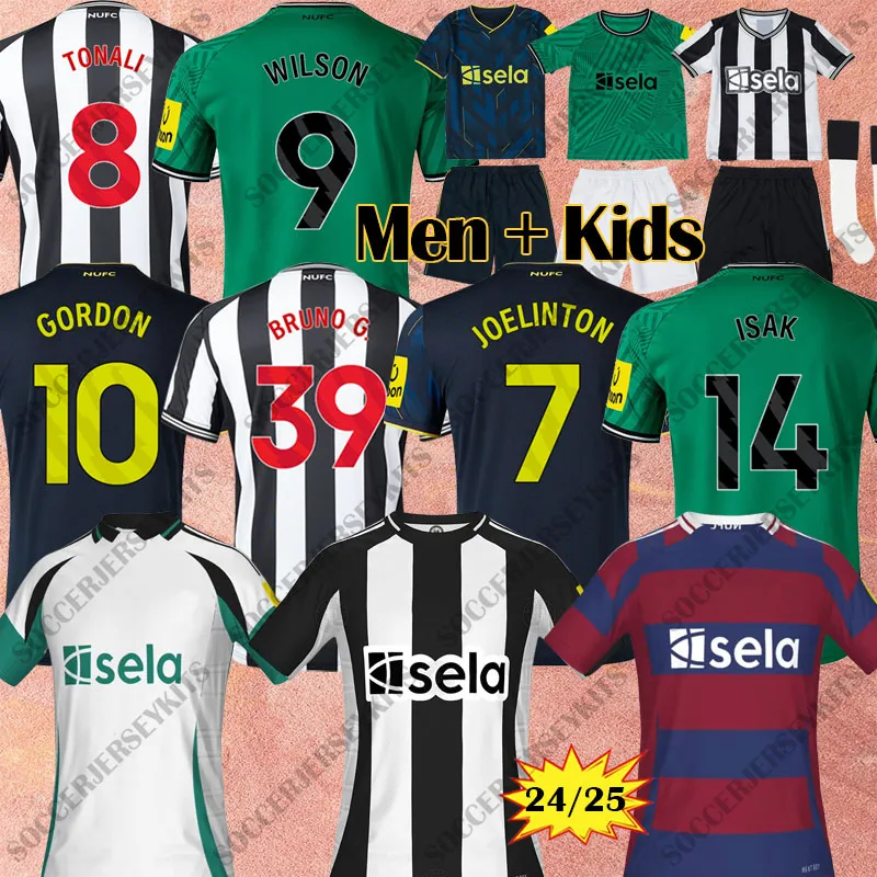 24 25 Green Newc Astles Isak Soccer Jersey 3xl 4xl Tonali Match Edition Botman Bruno Wilson Joelinton Nufc Camisa de fútbol Gordon Trippier Men Kit Kit Kits