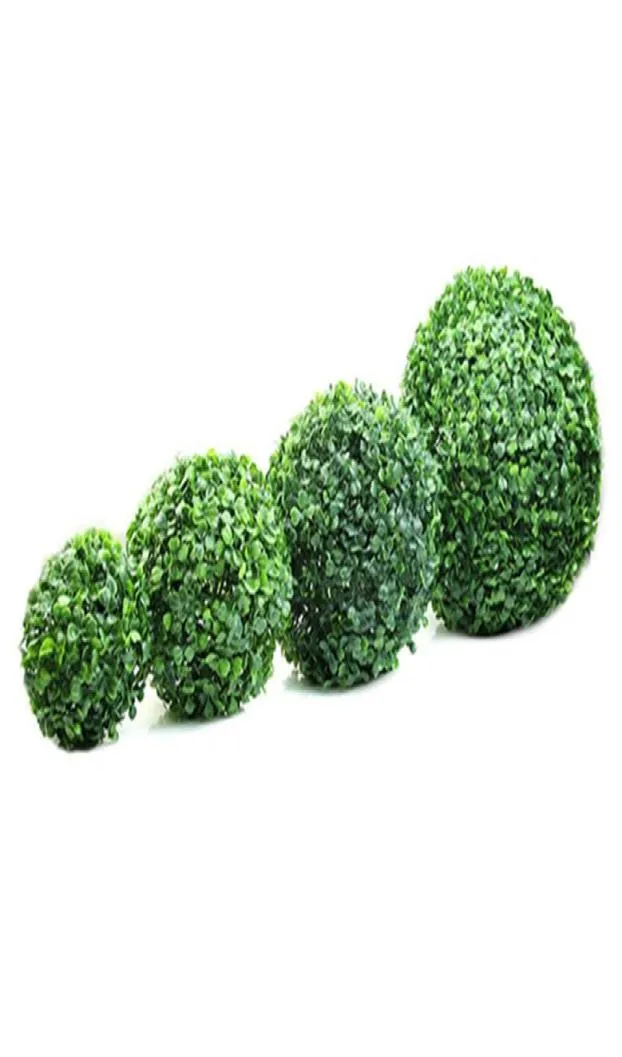 Planta artificial Topiary Tree Boxwood Home Casa ao ar livre Decoração artificial Bolas de boxwood Garden Green Plant C19048421079