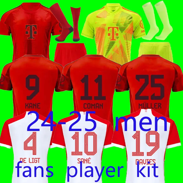 2024 2025ケインサッカージャージSANE 2023 2023 2024サッカーシャツMusiala Goretzka Grabry Bayerns Munich Camisa de Futebol Men Kids Kits Kimmich Fans Player Sets