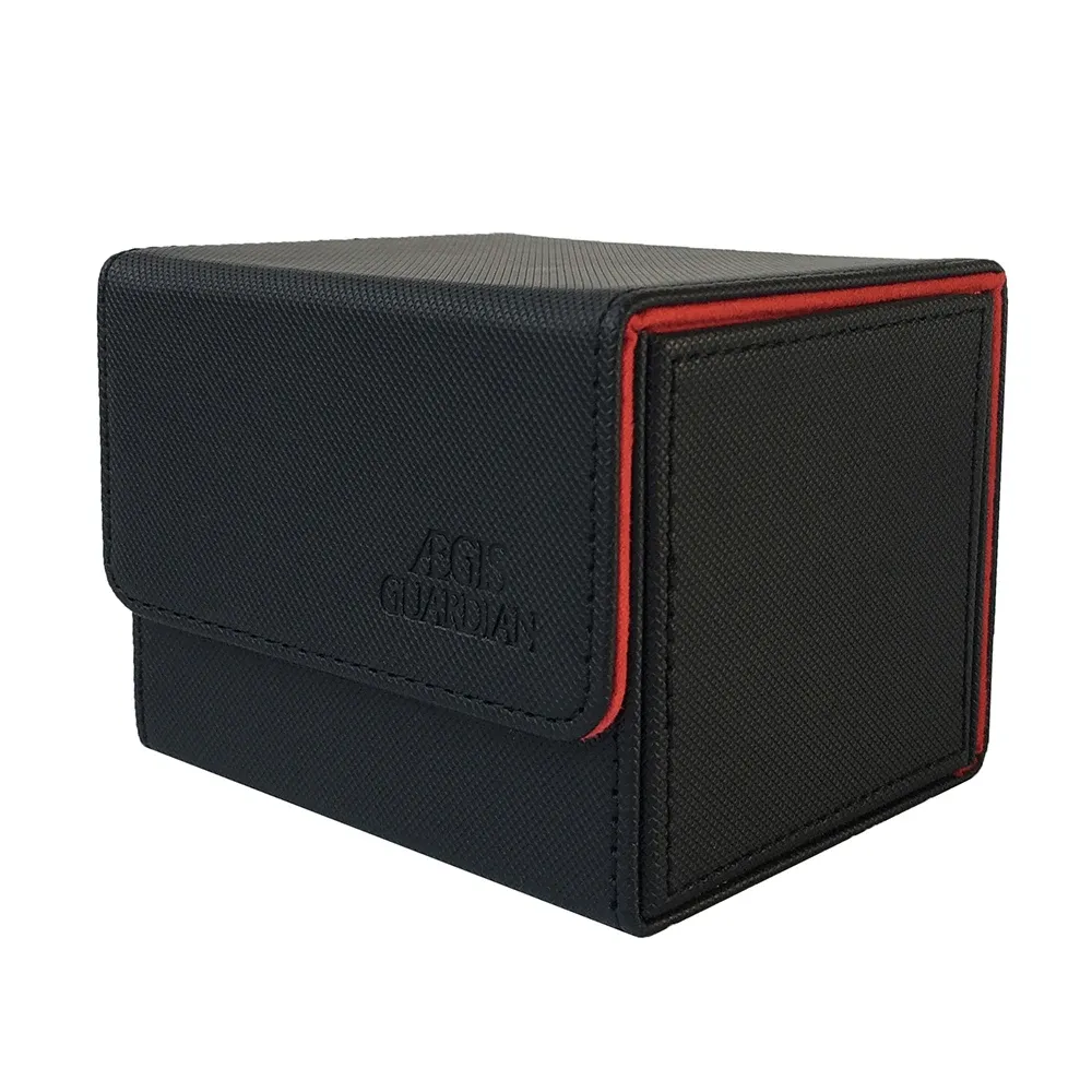 Games 100+ Aegis Guardian Sideloading Case Deck CaseFor Mtg Yugioh Deck Box: Black+ Red