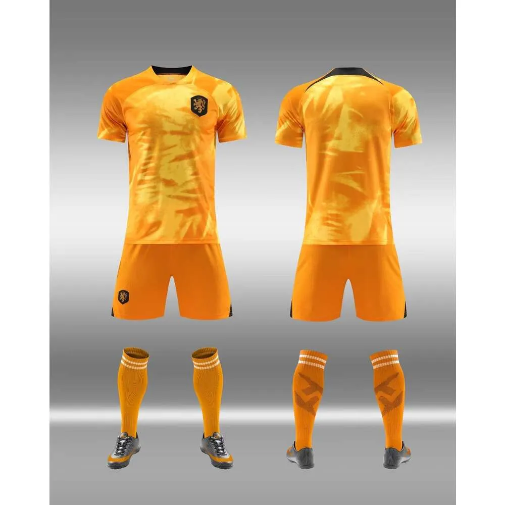 Soccer Jerseys Men's Tracksuit 22-23 World B Netherlands Home Team Football Kits Set Set Adult Set Taille 16-3XL