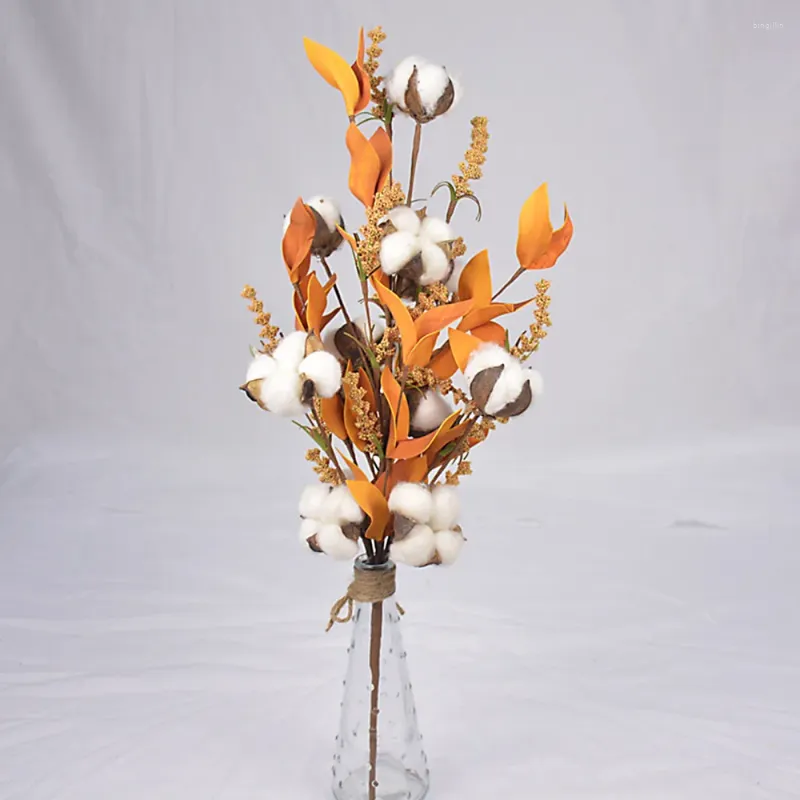 Dekorative Blumen Simulation Baumwollbouquet gefälschte Ohren von Maissträußen künstlicher Zweig PE -Schaum 52cmx15cm Hochzeitshaus El Einrichtungsgegenstände