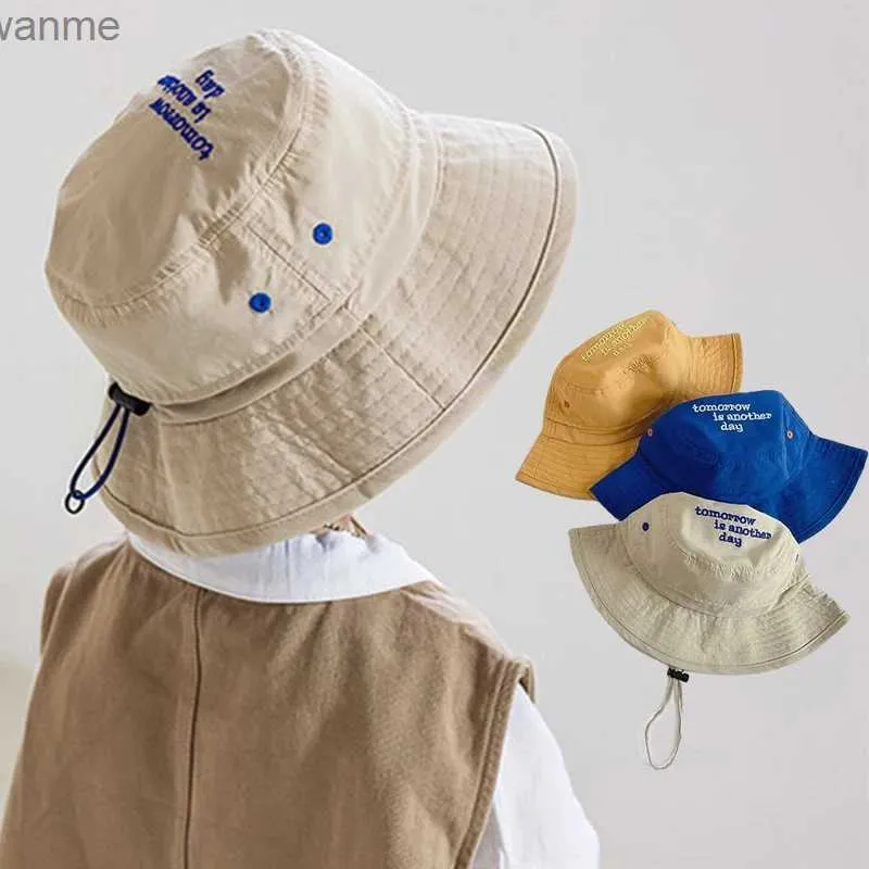 Caps hoeden snel drogen kinderen vissershoed zomer dunne baby emmer hoed buiten strand panama jongen en meisje sleep zonnebrandcrème hoed wx