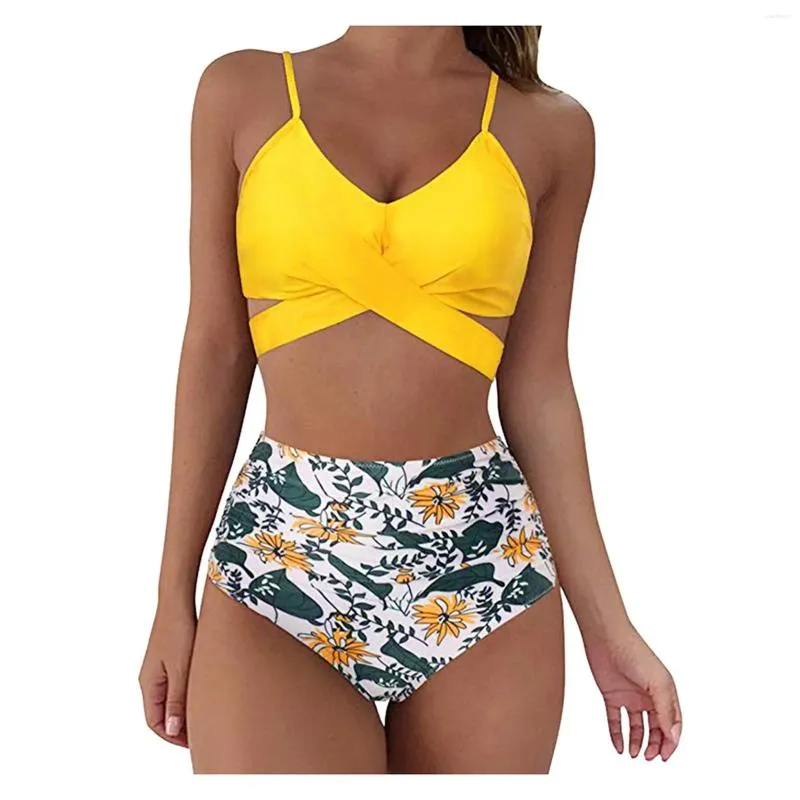 Swimwear féminin Femmes Sexy Léopard Print Bikini Set Push Up Bathing High Taist Massuit Conjunto Femenino Biquinis