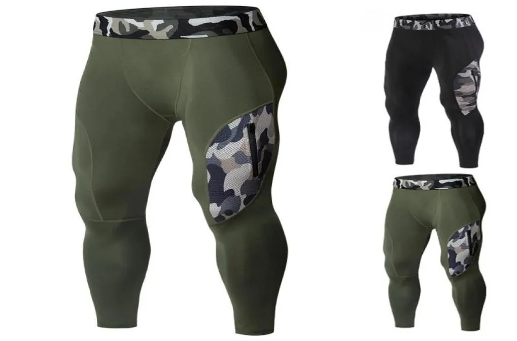 Nieuwe Men039S Running Panty Compressie Sport Leggings Gym Fitness Sportswear Run Jogging Pants Men Camouflage voetbalbroek3203781