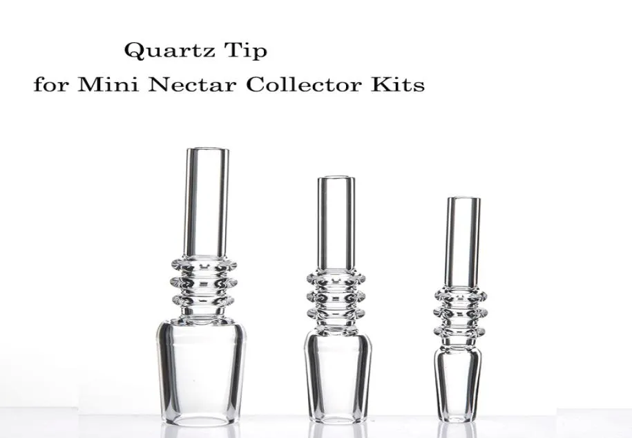 10mm 14mm 19mm Quartz Tip for Mini NC Kits With Plastic Keck Clips Quartz Banger Nail Quartz Tips2486604