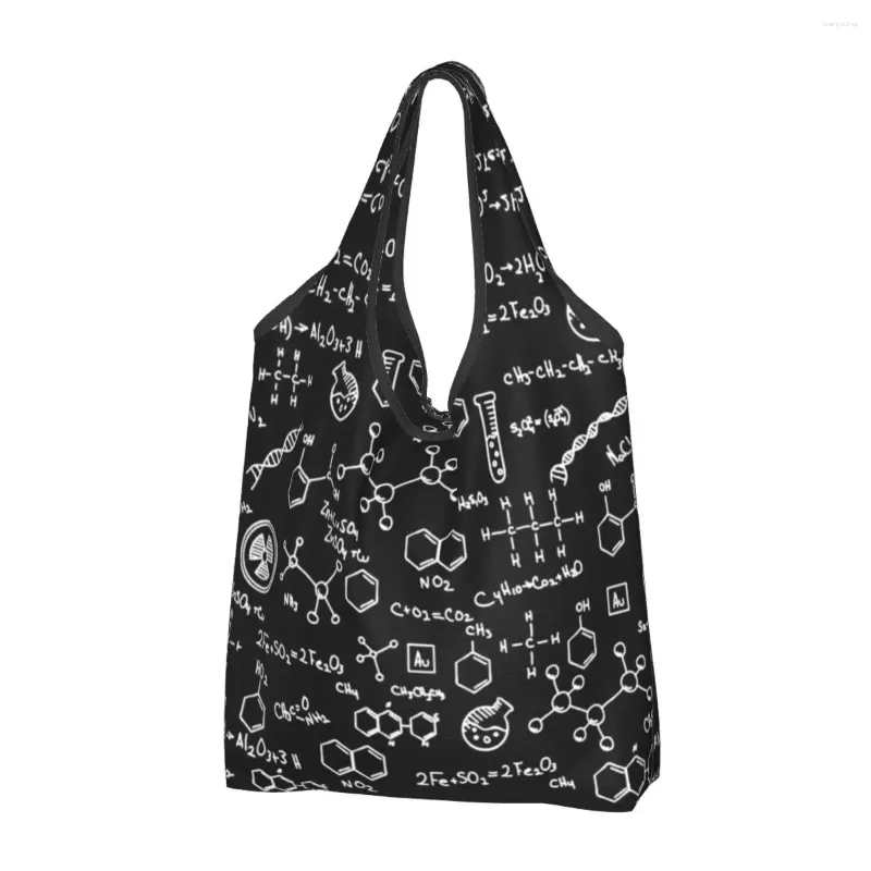 Stume di stoccaggio Science Chemistry Pattern Grecies Shopping Borse Shopping Shopper Spalla Tote Portable Lab Tech Hodbag