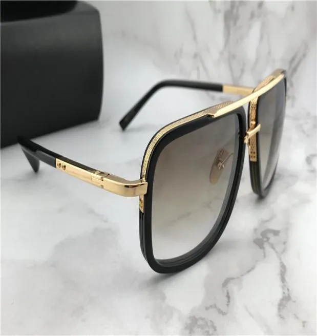 Wholeluxury Square Pilot Lunettes de soleil Goldbrown Gradient Titanium Designer Brand Drive Sun Glass Eyewear Summer Nouveau Wi7705927