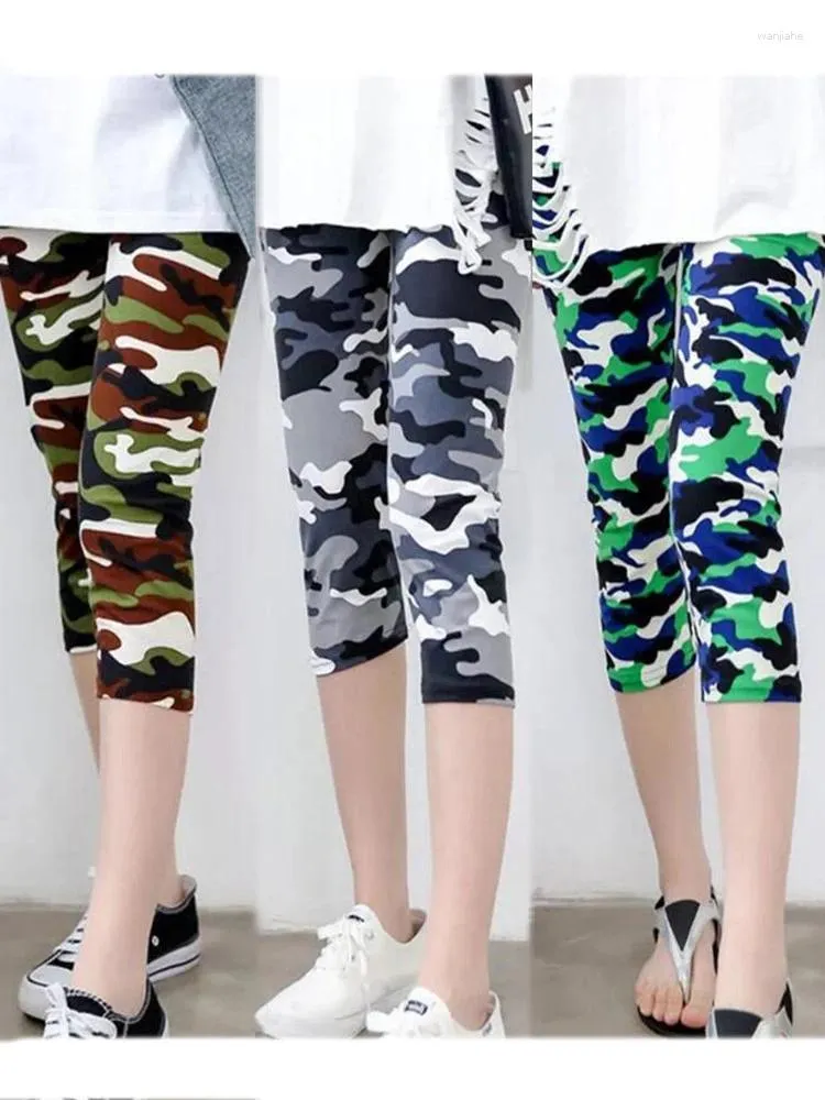 Damesbroeken Cuhakci Fitness Leggins Polyester Capris workoutbroek Camouflage Gedrukte leggings sexy vrouwen dame leger groen hoog elastisch