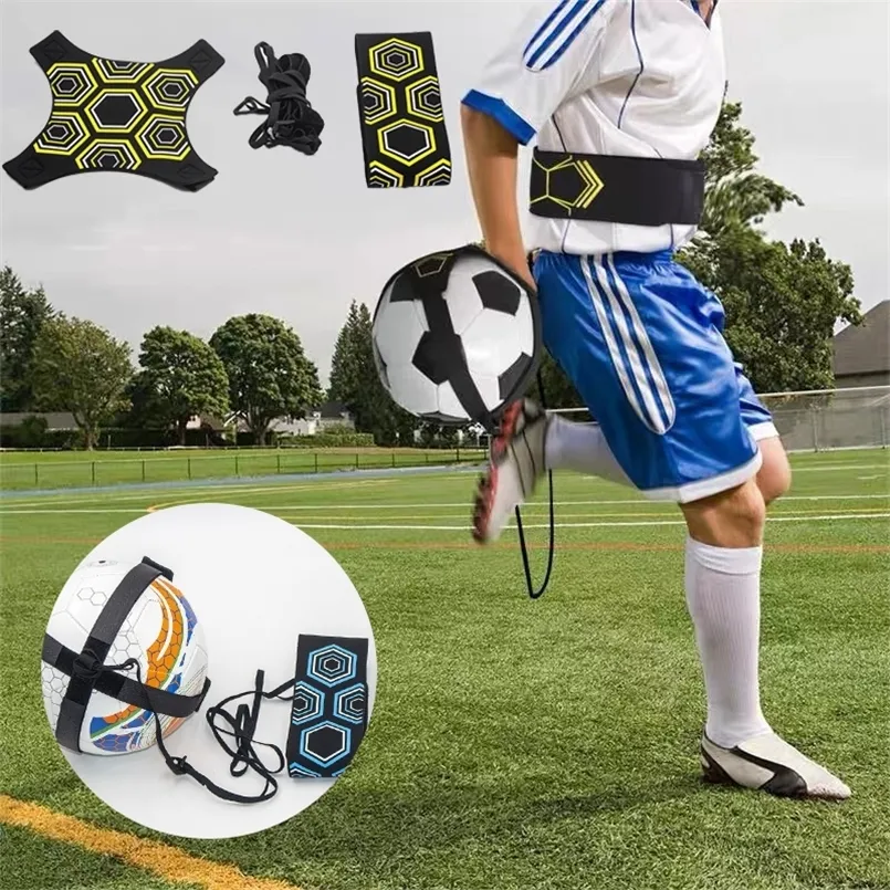 Treinador de futebol de chute de futebol ajustável Treinamento de bola de futebol Auxiliar Treinador esportivo Elastic Belt Assistência 240415