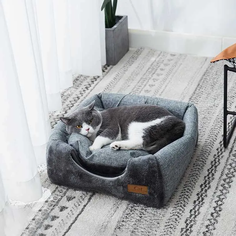 猫のベッド家具新しい三角猫の巣閉じた猫の家ペットネスト暖かくて深い眠り犬の巣のペット用品