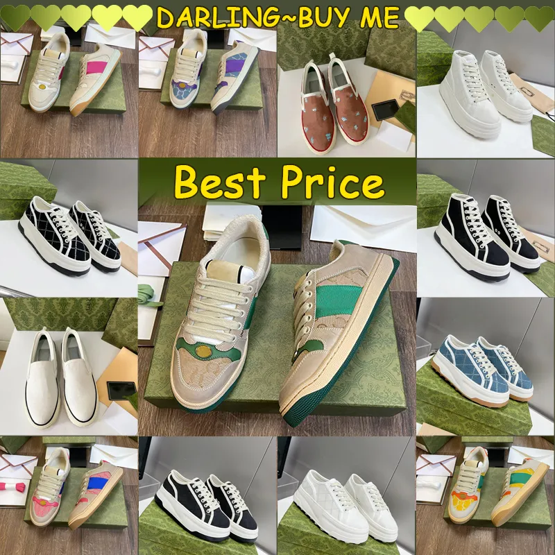 Designer Femmes Chaussures décontractées Low Cut High Top Top Haut-qualité Bneaker Canvas Toins de tennis chaussures Cool Red Green Lace-Up Flatform