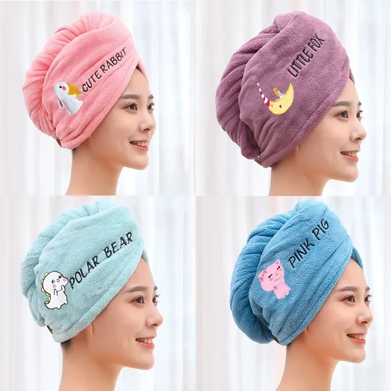 Towels Microfiber Girls Hair Towel Super Absorbent Quick Drying Magic Shower Cap for Women Bathroom Hair Turban Twist Head Wrap