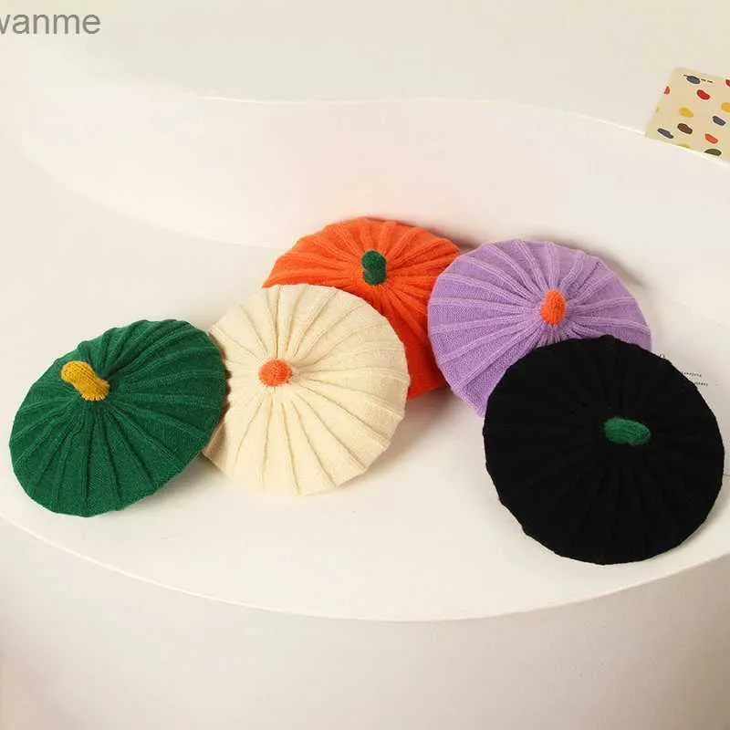 Caps chapeaux pour enfants poule de citrouille béret d'automne bébé extérieur mannequin rue bébé chapeau tricot citrouille tricot béret wx