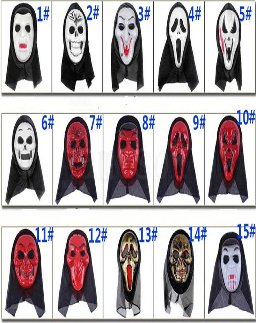 Skull Halloween Maske Teil Masken schreien Skelett Grimace Requisiten Maskerade Maske Volles Gesicht für Männer Frauen Gruselmaske DC8593415842