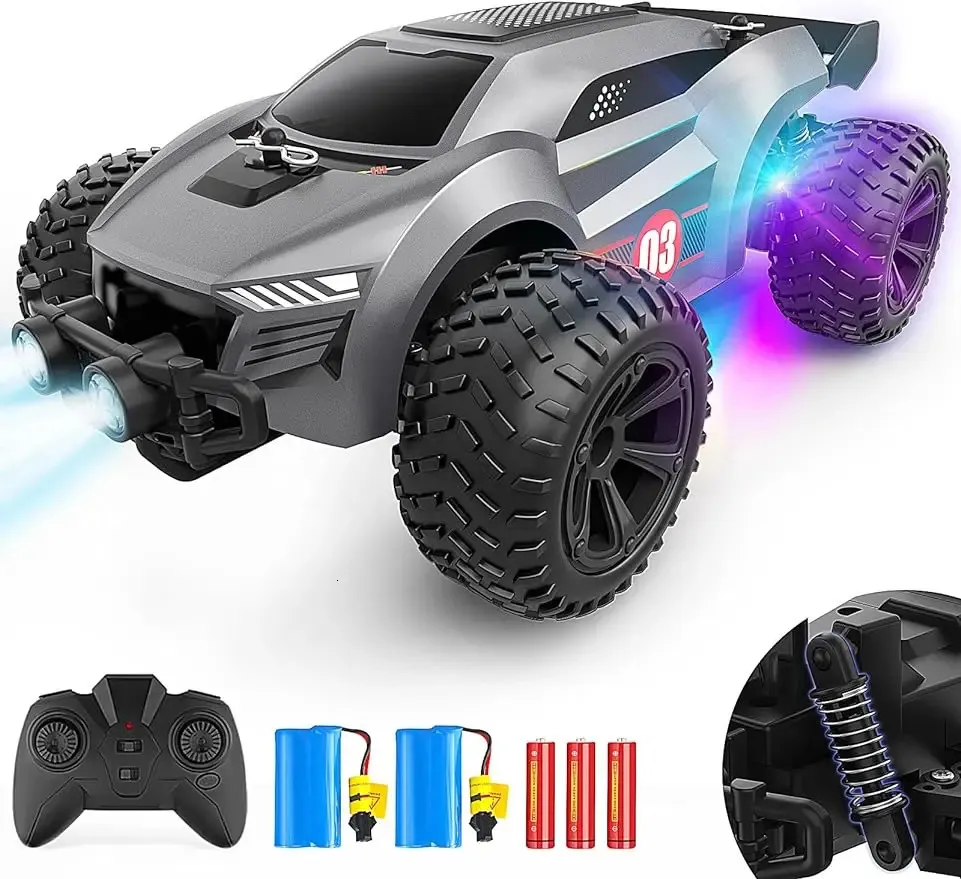 Afstandsbediening auto 20kmh hoge snelheid RC off -road 2x1000 mAh oplaadbaar batterij speelgoedcadeau voor oude jongensmeisje meisje 240428