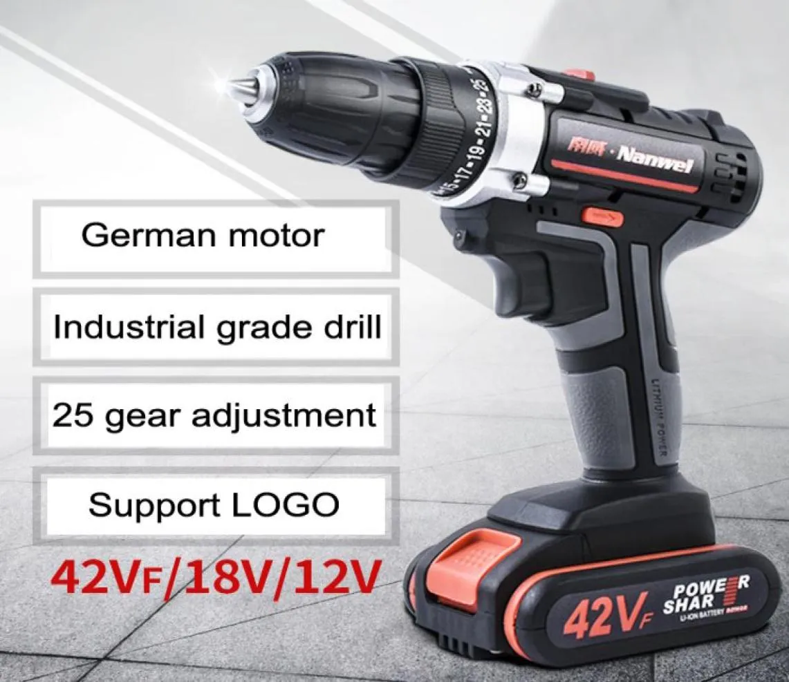 2Speeds Electric Boor Draadloze schroevendraaier 21V 18V 12V Lithium Batterij Leerlijke boor Mini -boor Draaideloze schroevendraaier Power Tool 4020131