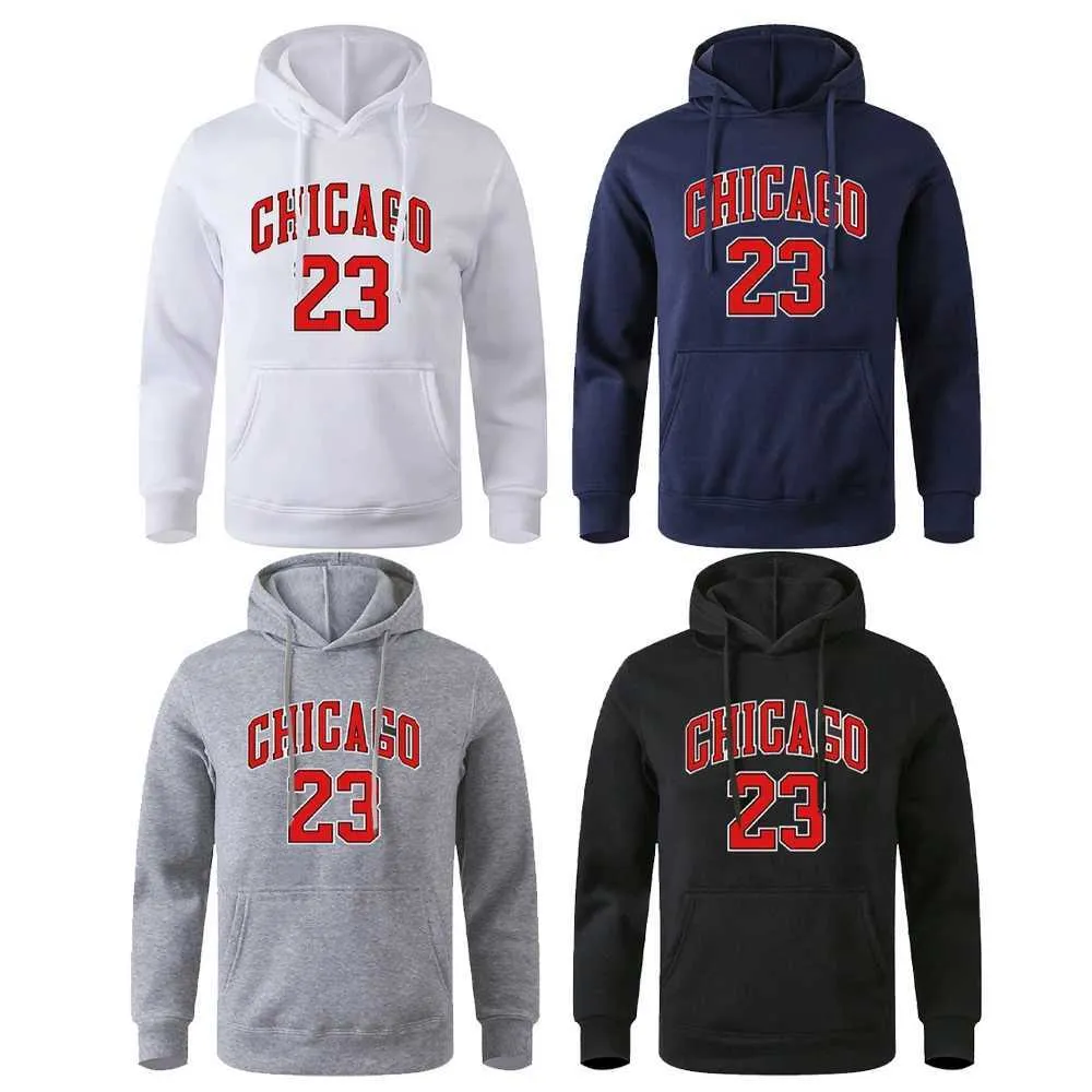 Sweats à capuche masculine Sweatshirts Chicago 23 lettres Hoodies à sweats à sweats à manches longues décontractées de 23 lettres