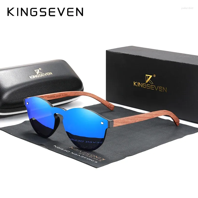 Lunettes de soleil en bois naturel Kingseven Bubinga Lunes polarisées pour hommes Fashion Sun Original Accessoires