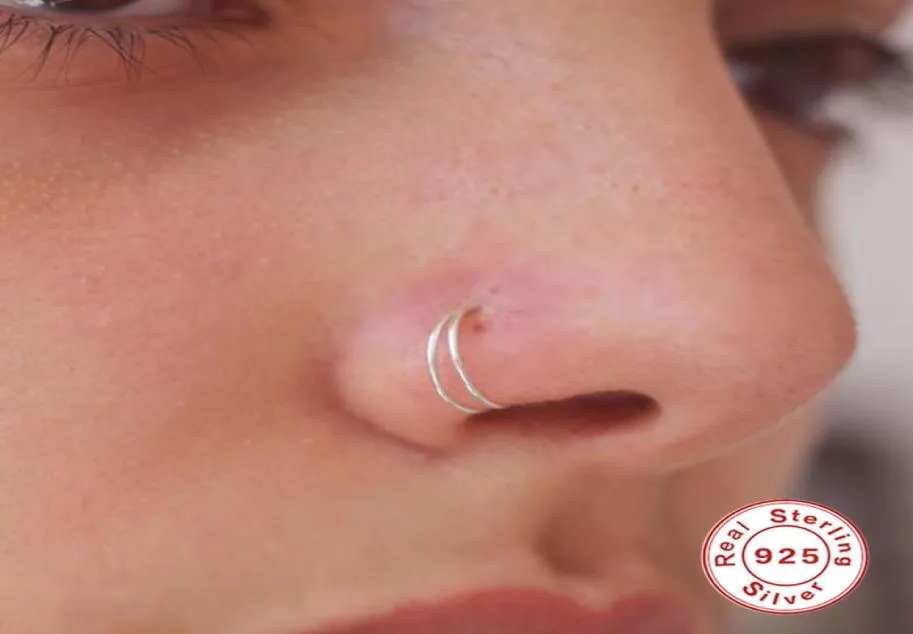 Nya 8mm segmentringar Hoop Ear Piercing Tragus 925 Silver Nose Ring Liage Tragus Sexig kroppsmycken Nariz8729480