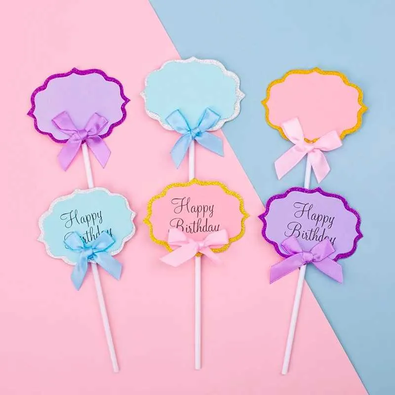 3 pezzi Candele Vendita calda Accessori per decorazioni per torta di buon compleanno Internet Celebrity Nubbie Lettering Biglietti di auguri di carta vuota